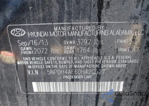 2013 Hyundai Elantra Limited from USA, damaged, VIN 5NPDH4AE6DH420527